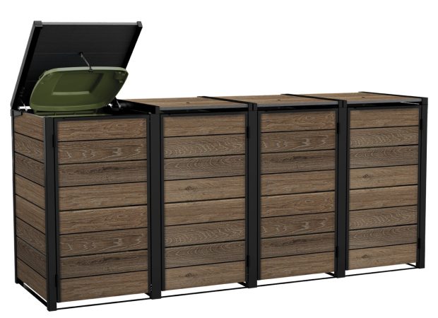 Keter Hideaway XL - 4 Bin (Walnut Look)