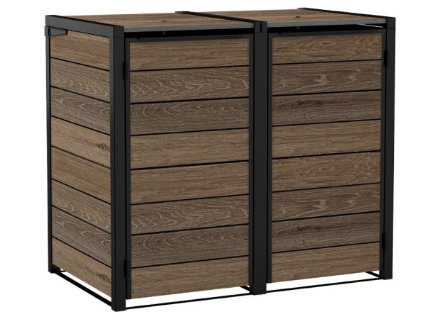 Keter Hideaway XL - 2 Bin (Walnut Look)