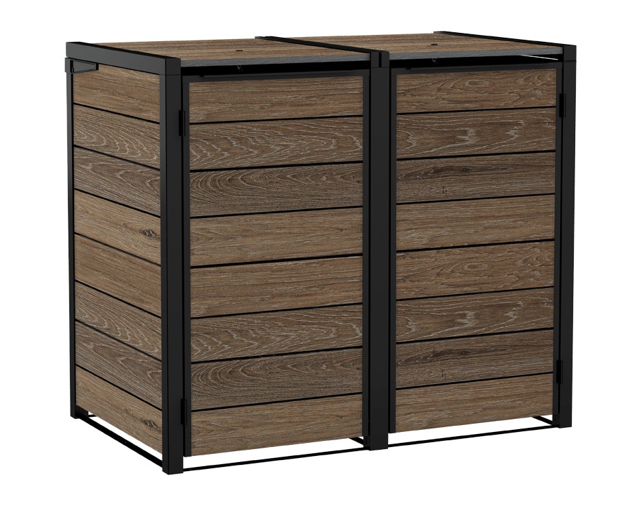 Keter Hideaway XL - 2 Bin (Walnut Look)