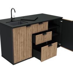 Keter Signature Outdoor Kitchen Island with Sink - Venetian Brown — image 1