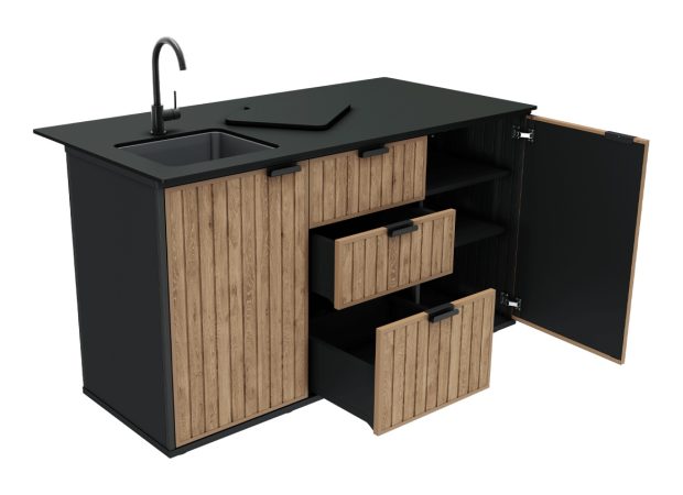 Keter Signature Outdoor Kitchen Island with Sink - Venetian Brown — image 1