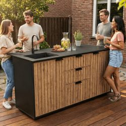 Keter Signature Outdoor Kitchen Island with Sink - Venetian Brown — image 8