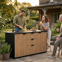 Keter Signature Outdoor Kitchen Island with Sink - Venetian Brown — image 12