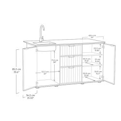 Keter Signature Outdoor Kitchen Island with Sink - Venetian Brown — image 16