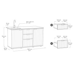 Keter Signature Outdoor Kitchen Island with Sink - Venetian Brown — image 17