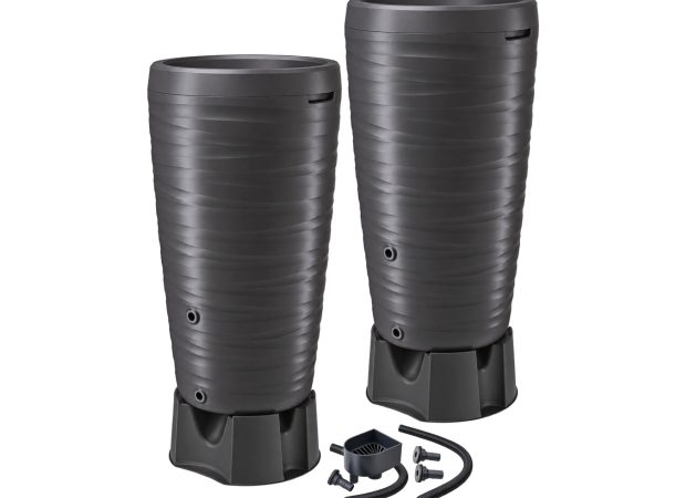 MAZE 240L Rainwater Tank x 2 Kit – Twin 240L rainwater tanks with stands, diverter and linking kit