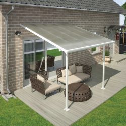 Feria 3m x 3m Patio Cover - White Aluminium Frame With Clear Polycarbonate