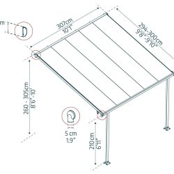 Feria 3m x 3m Patio Cover - White Aluminium Frame With Clear Polycarbonate