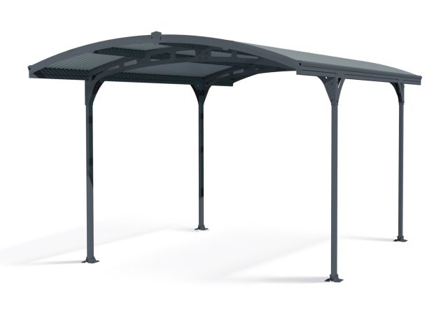 Atlas Carport 2.9m x 4.9m - Grey Frame With Grey Corrugated Roof