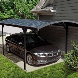 Atlas Carport 2.9m x 4.9m - Grey Frame With Grey Corrugated Roof