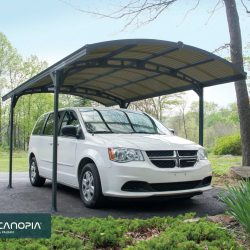 Atlas Carport 2.9m x 4.9m - Grey Frame With Grey Corrugated Roof