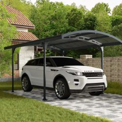 Atlas Carport 2.9m x 4.9m - Grey Frame With Grey Corrugated Roof