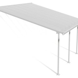 Feria 3.85m x 4.25m Patio Cover - White Aluminium Frame With Clear Polycarbonate