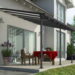 Feria Patio Cover 4.3m x 3m - Grey Frame With Clear Roof