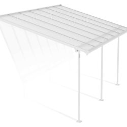 Sierra 3m x 4m Patio Cover - White Aluminium Frame With Clear Polycarbonate