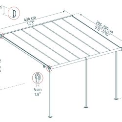 Sierra 3m x 4m Patio Cover - White Aluminium Frame With Clear Polycarbonate