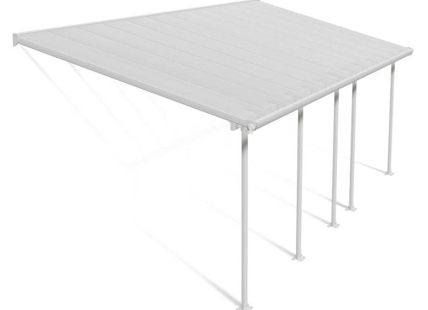 Feria Patio Cover 7.3m x 3m - White Frame With Clear Roof