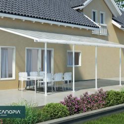 Feria Patio Cover 7.3m x 3m - White Frame With Clear Roof