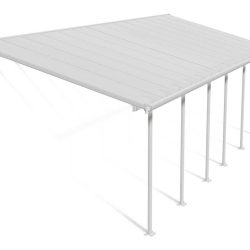 Feria Patio Cover 8.5m x 3m - White Frame With Clear Roof