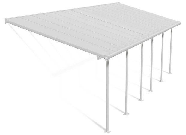 Feria Patio Cover 8.5m x 3m - White Frame With Clear Roof