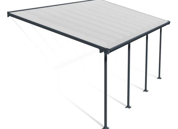 Feria Patio Cover 6.1m x 3m - Grey Frame With Clear Roof
