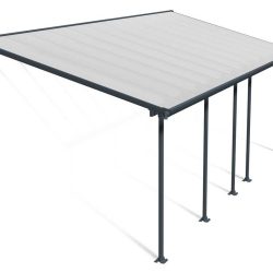 Feria Patio Cover 7.3m x 3m - Grey Frame With Clear Roof