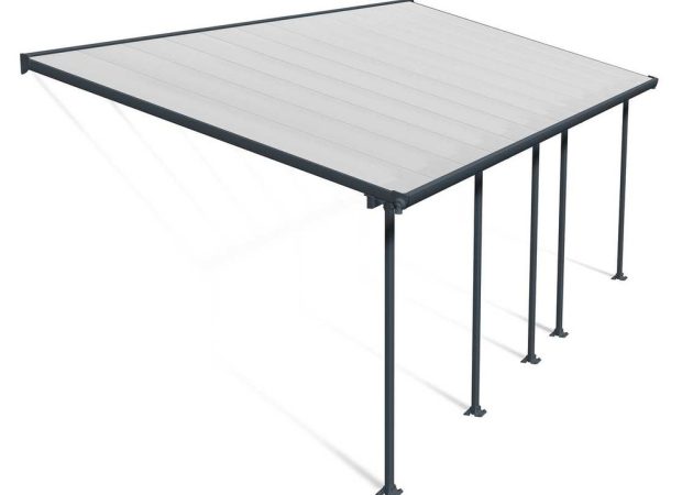 Feria Patio Cover 7.3m x 3m - Grey Frame With Clear Roof