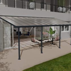 Feria Patio Cover 7.3m x 3m - Grey Frame With Clear Roof