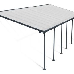 Feria Patio Cover 8.5m x 3m - Grey Frame With Clear Roof
