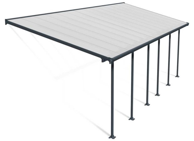 Feria Patio Cover 8.5m x 3m - Grey Frame With Clear Roof