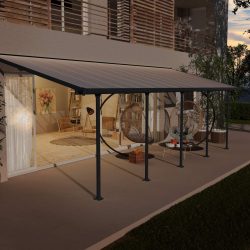 Feria Patio Cover 8.5m x 3m - Grey Frame With Clear Roof