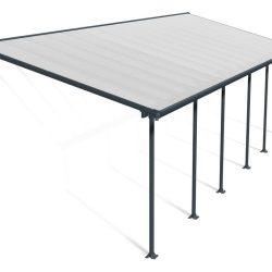 Feria Patio Cover 9.2m x 3m - Grey Frame With Clear Roof