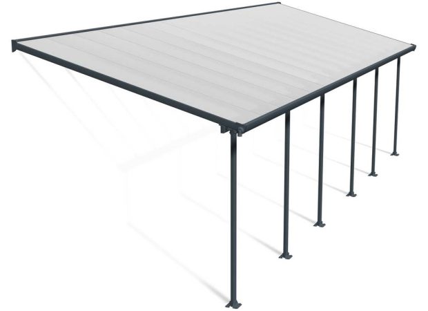 Feria Patio Cover 9.2m x 3m - Grey Frame With Clear Roof
