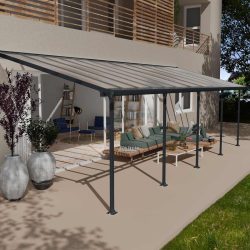 Feria Patio Cover 9.2m x 3m - Grey Frame With Clear Roof