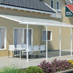 Feria Patio Cover 6.1m x 3m - White Frame With White Roof