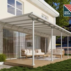 Feria Patio Cover 7.3m x 3m - White Frame With White Roof