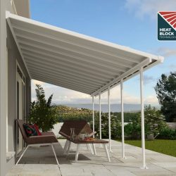 Feria Patio Cover 8.5m x 3m - White Frame With White Roof
