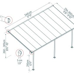 Feria Patio Cover 5.5m x 3m - White Frame With White Roof