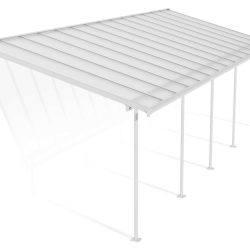 Sierra Patio Cover 8.5m x 3m - White Frame With Clear Roof