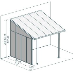 Side Wall for Sierra & Feria Patio Cover 3m - White
