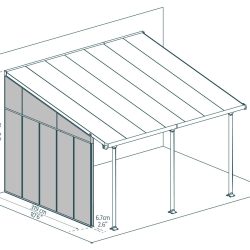 Side Wall for Sierra & Feria Patio Cover 3.85m - White