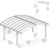 Arizona Carport Double 5.8m x 5m - Grey Frame With Grey Corrugated Roof