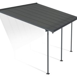Sierra 3m x 4m Patio Cover - Grey Aluminium Frame With Grey Opaque Polycarbonate