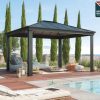 Dallas Gazebo 3.6m x 4.2m - Grey Frame With Grey Roof