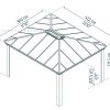 Dallas Gazebo 3.6m x 4.2m - Grey Frame With Grey Roof