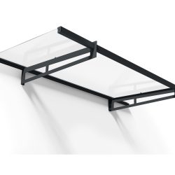 Bremen Door Awning 2.1m x 0.9m - Grey Frame With Clear Panel