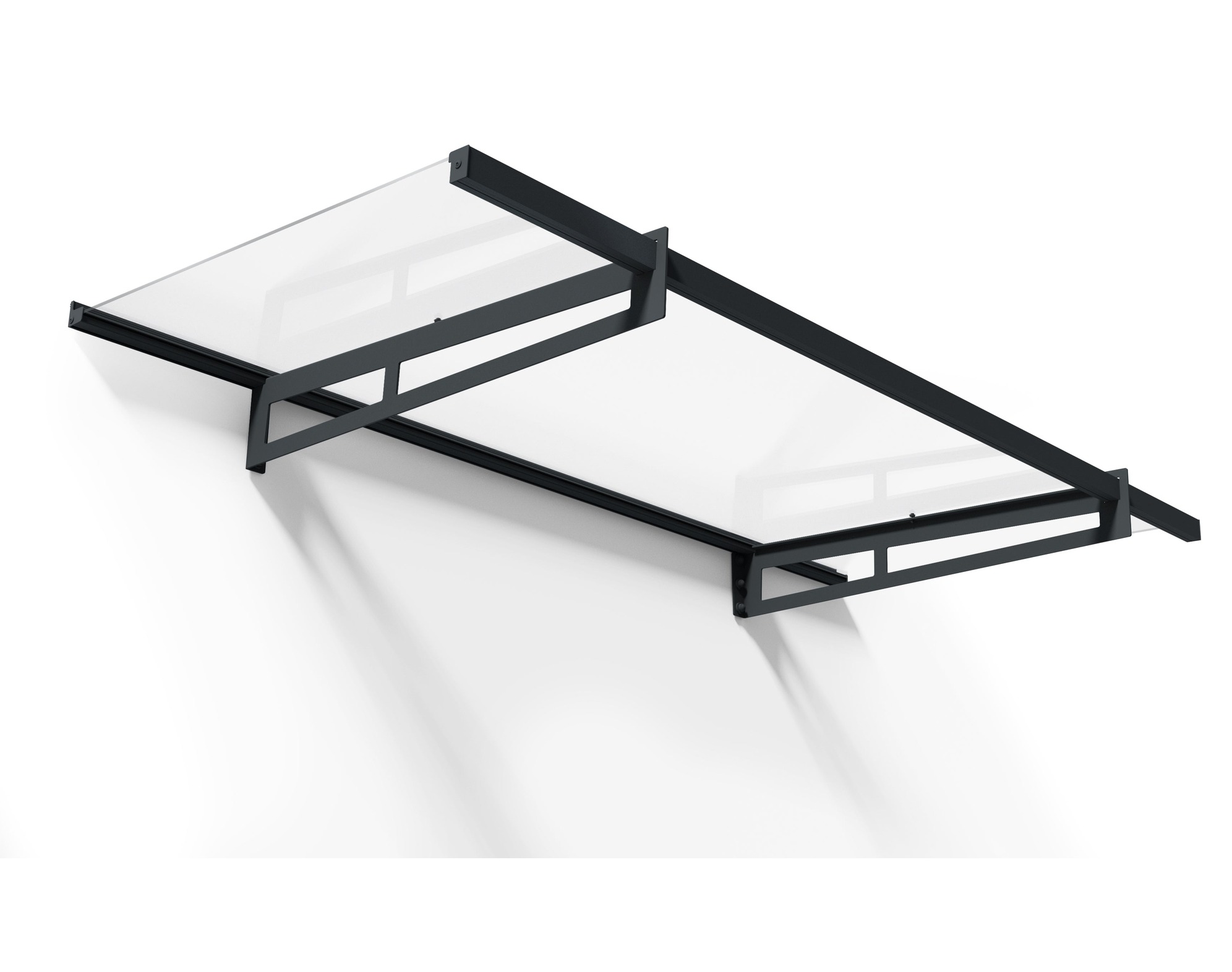 Bremen Door Awning 2.1m x 0.9m - Grey Frame With Clear Panel