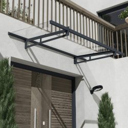 Bremen Door Awning 2.1m x 0.9m - Grey Frame With Clear Panel