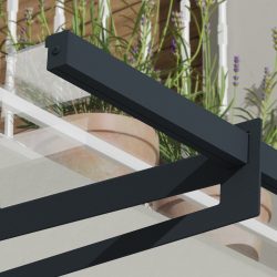 Bremen Door Awning 2.1m x 0.9m - Grey Frame With Clear Panel