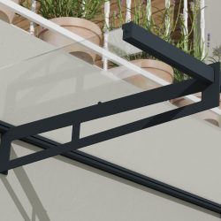 Bremen Door Awning 2.1m x 0.9m - Grey Frame With Clear Panel